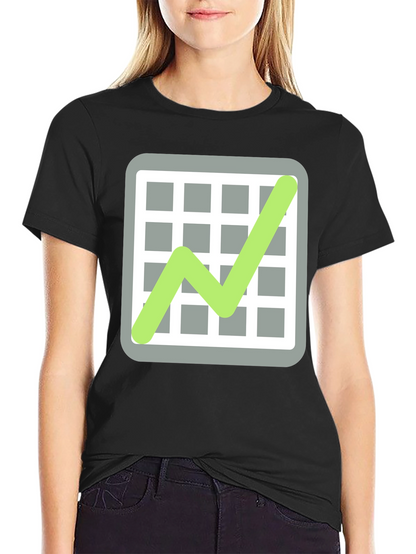 Trending Graphic Tee: Chart Design on Black Cotton Shirt