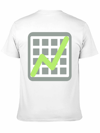 Trending Graphic Tee: Chart Design on Black Cotton Shirt