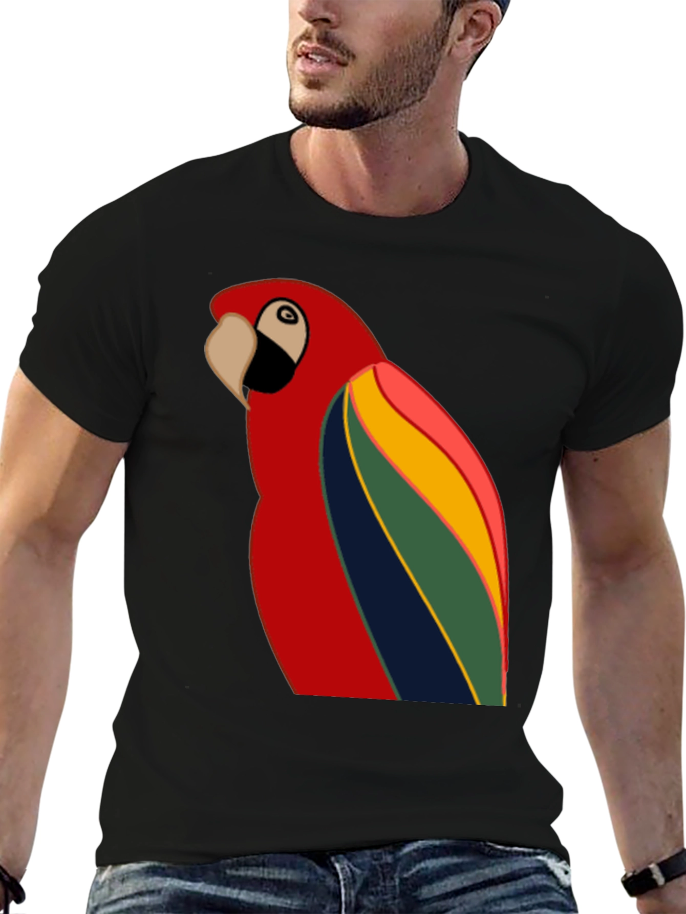 Vibrant Parrot Graphic T-Shirt