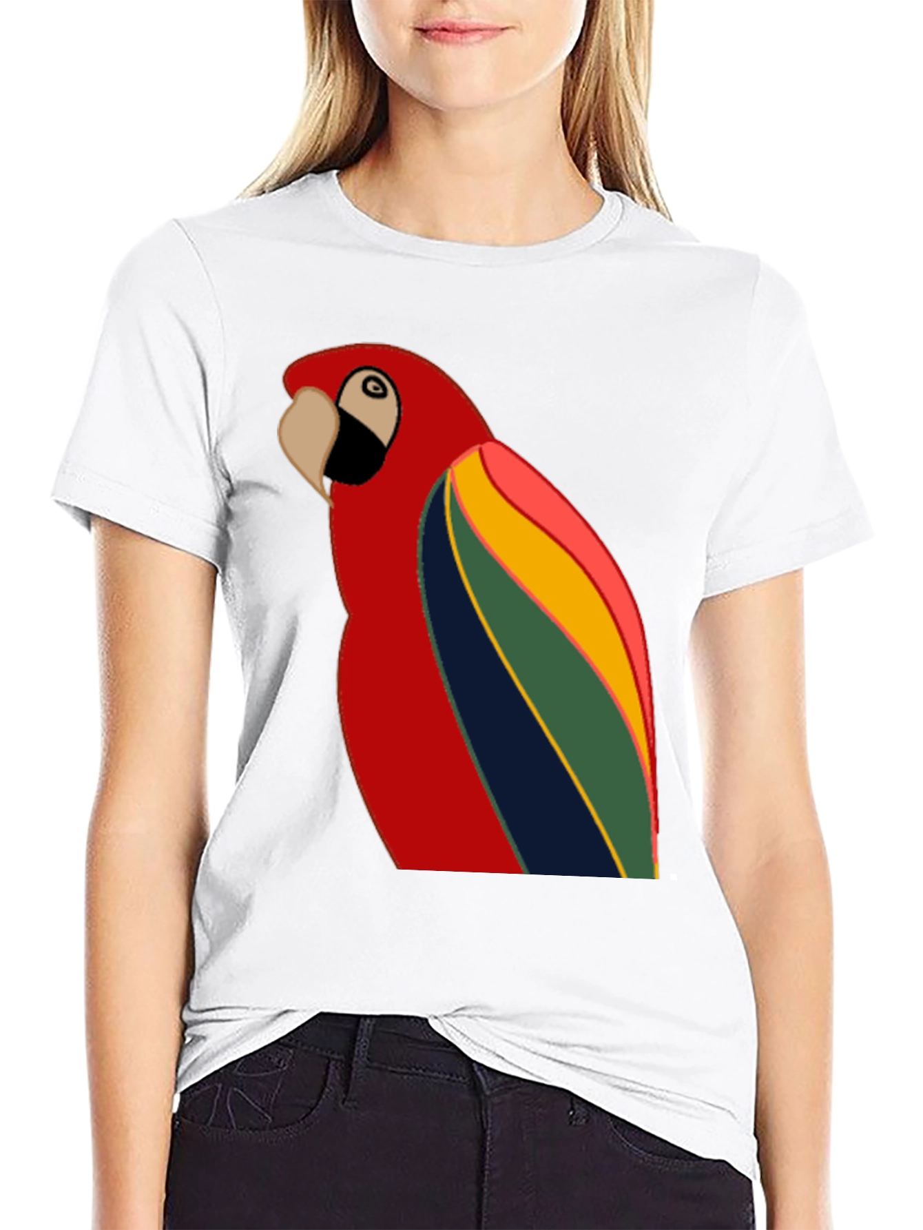Vibrant Parrot Graphic T-Shirt