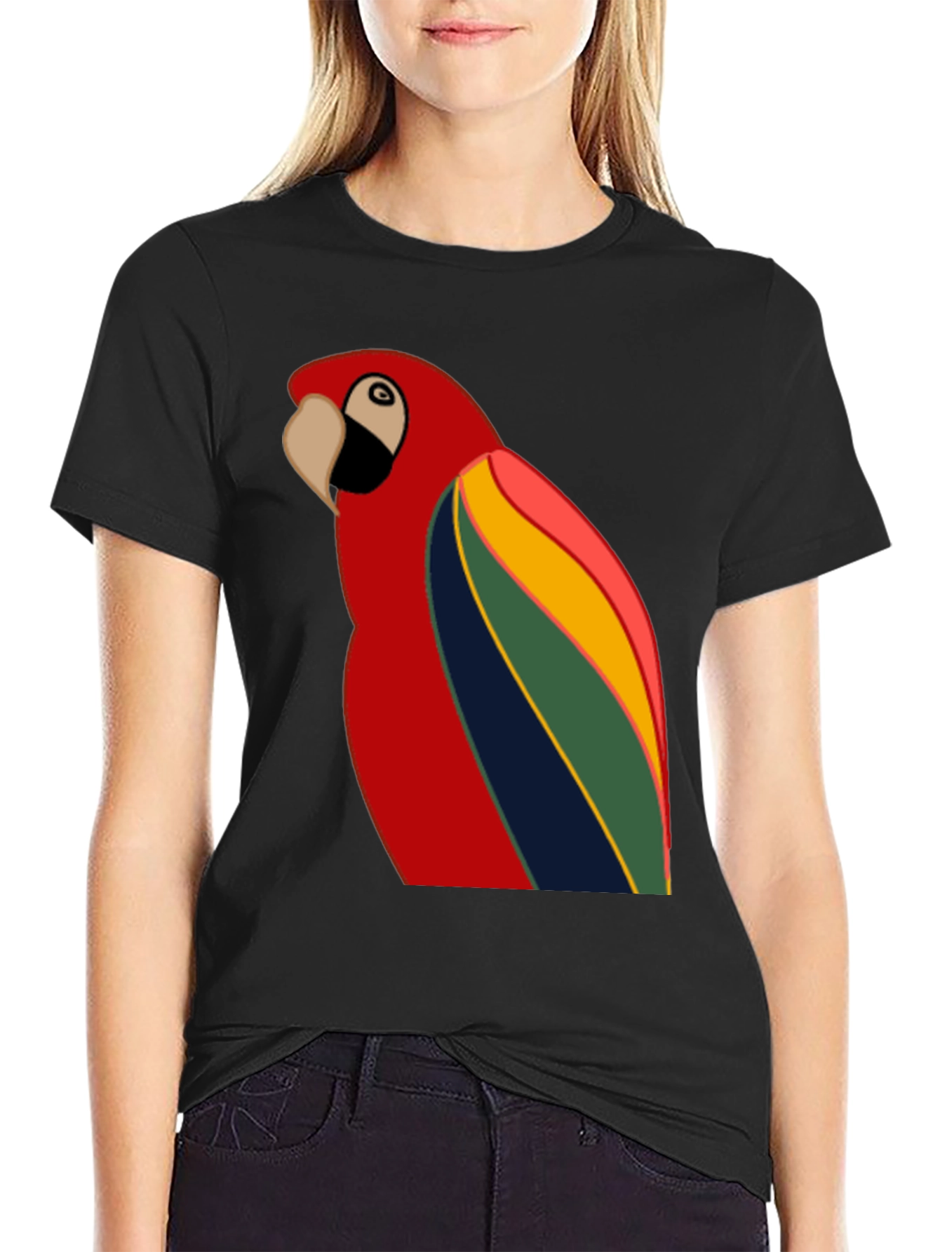 Vibrant Parrot Graphic T-Shirt