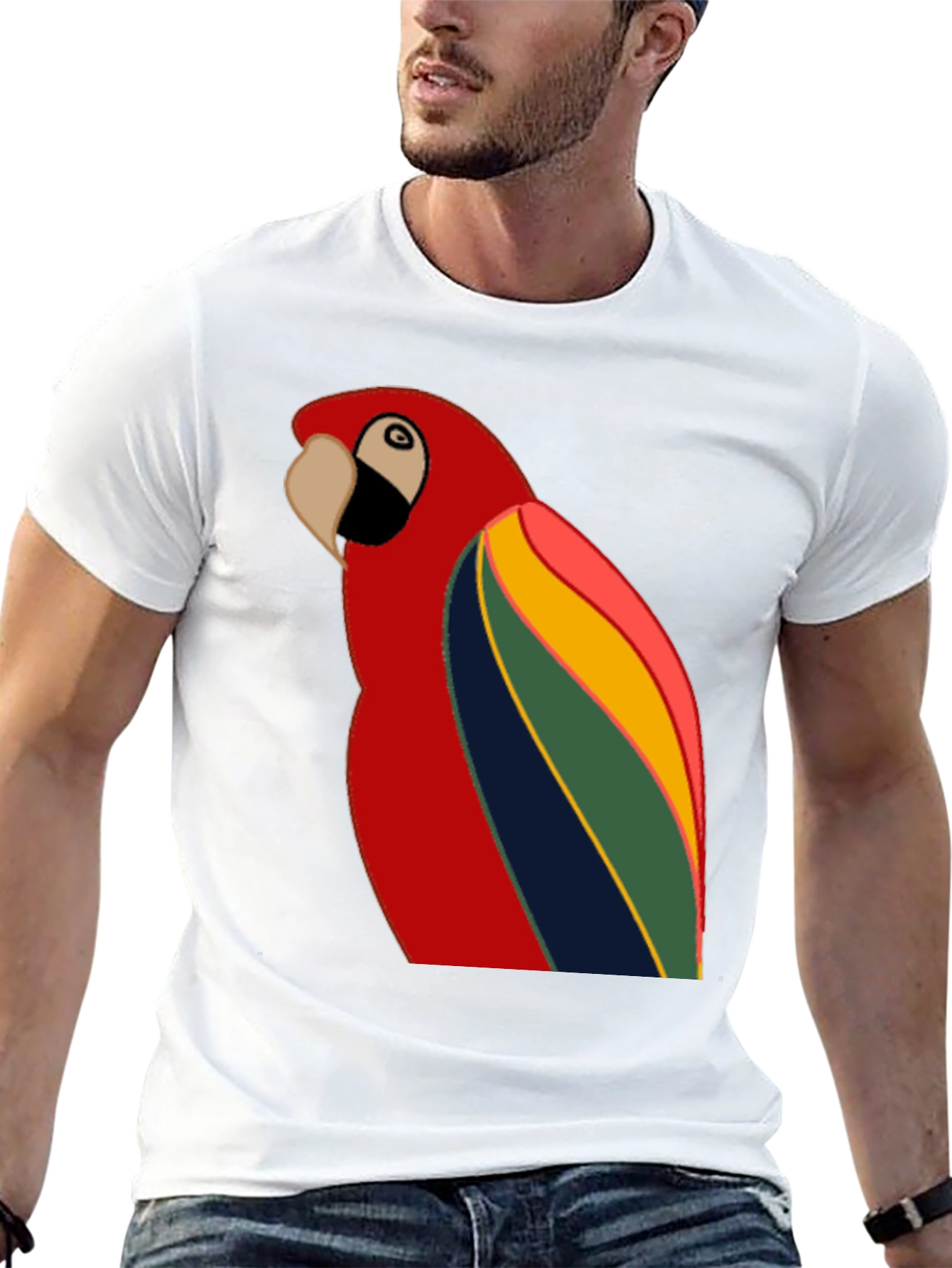 Vibrant Parrot Graphic T-Shirt