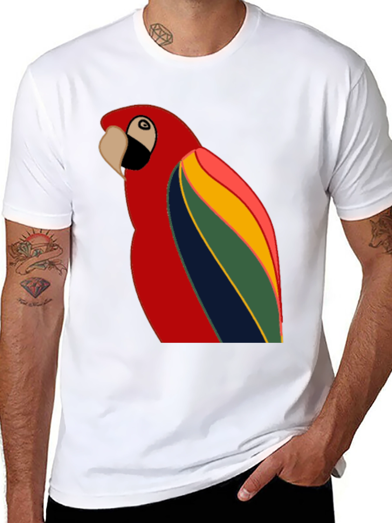 Vibrant Parrot Graphic T-Shirt