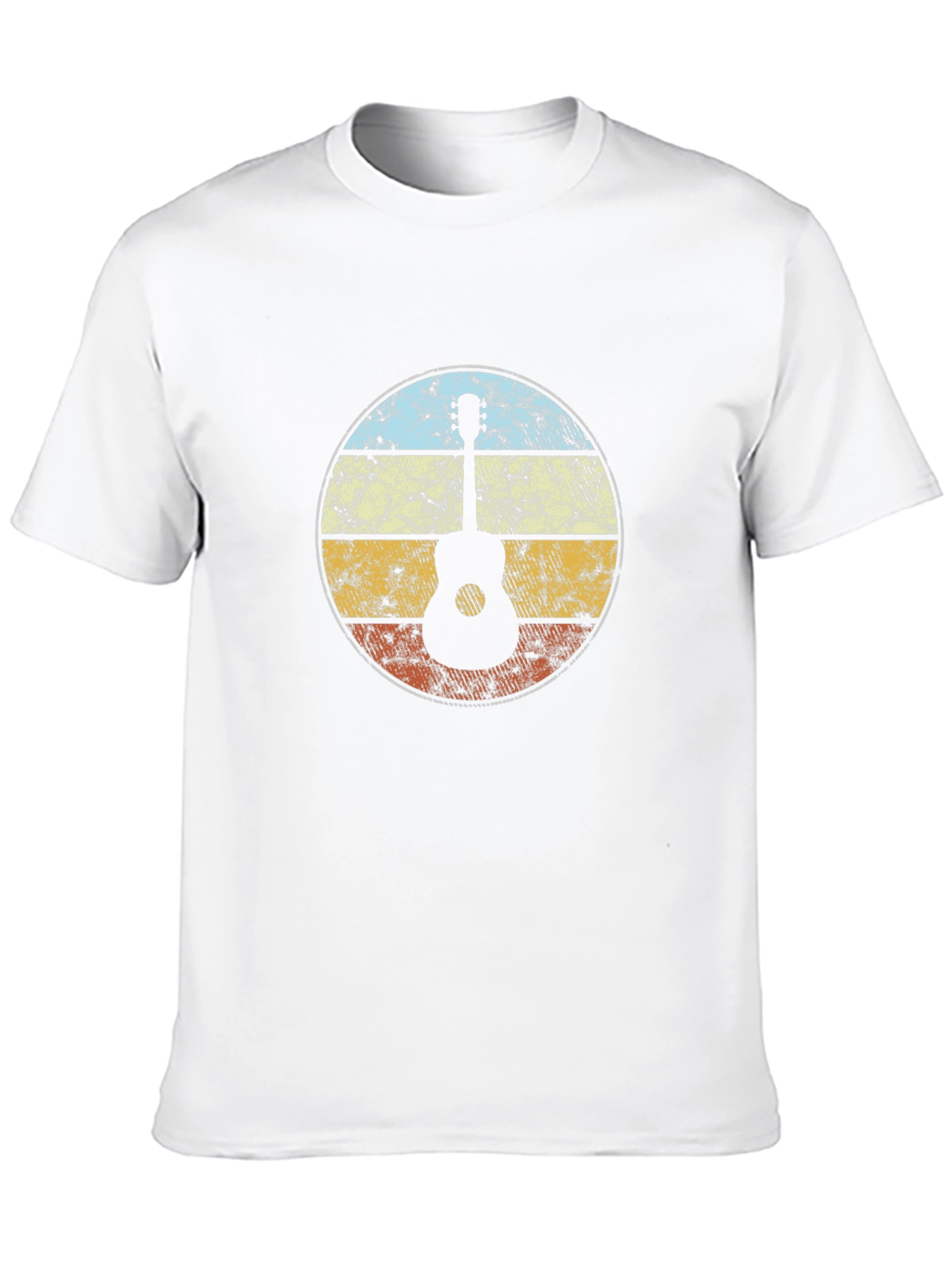Retro Guitar Sunset Graphic Tee - Black