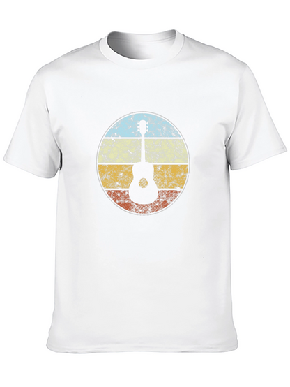 Retro Guitar Sunset Graphic Tee - Black