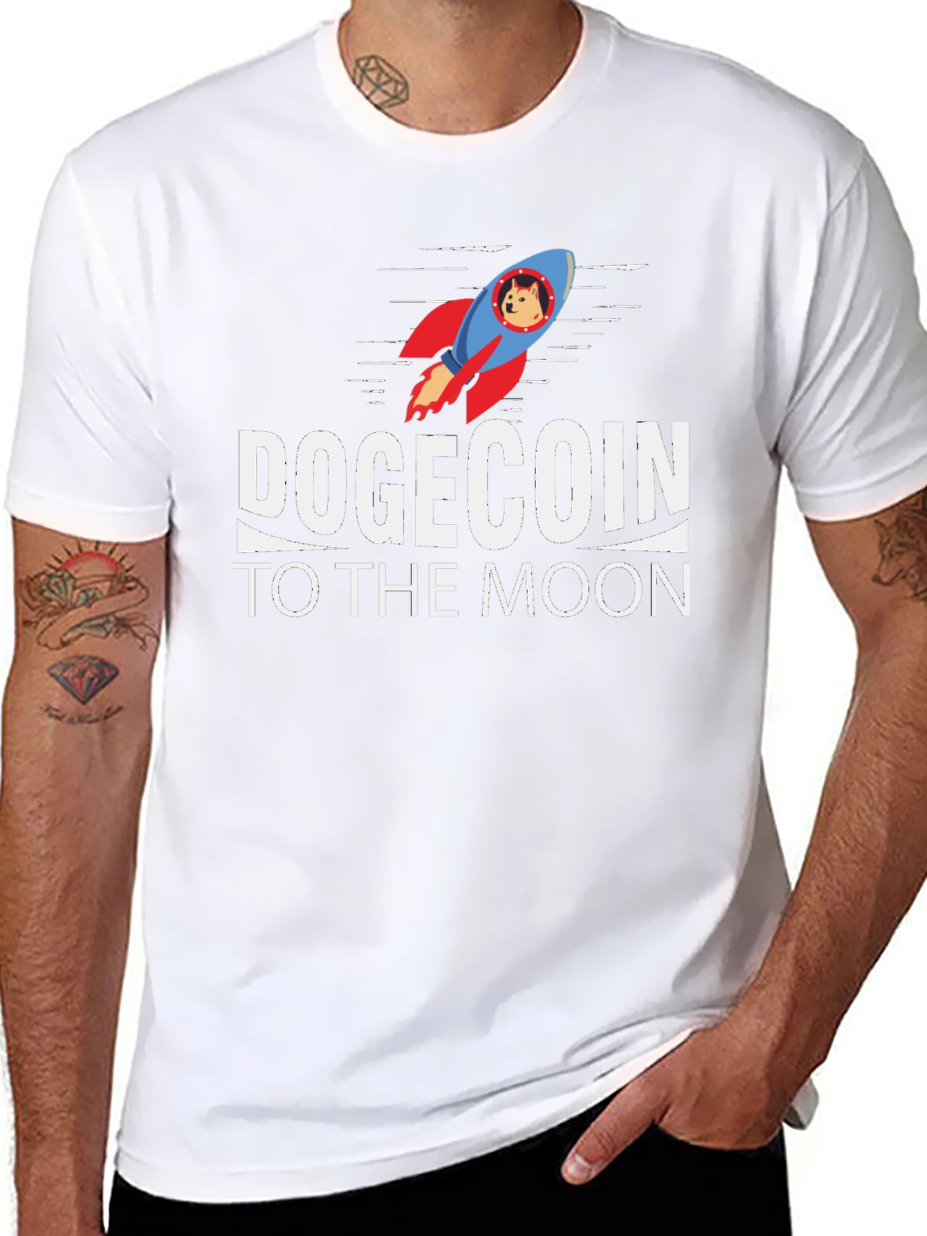 Dogecoin to the Moon Black T-Shirt