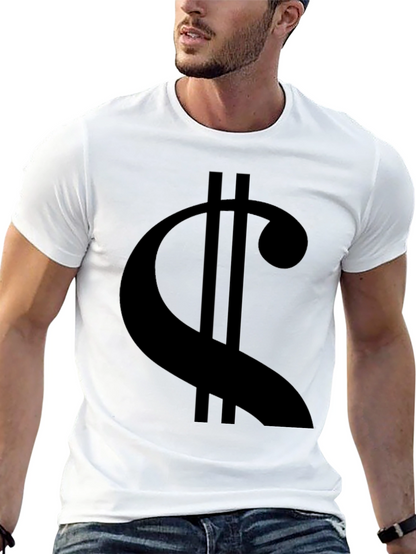 Statement Black Tee: Modern Dollar Sign Graphic