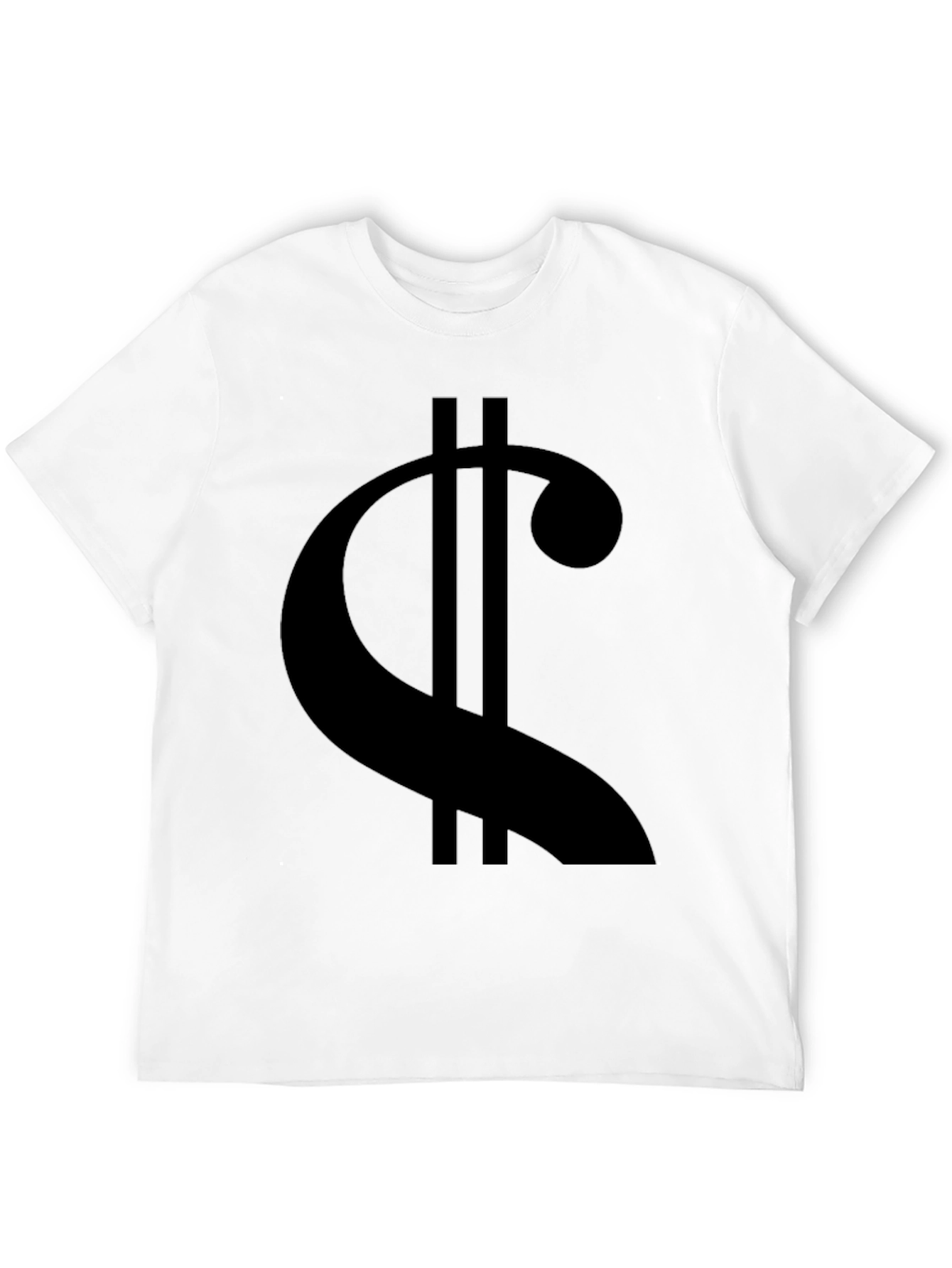 Statement Black Tee: Modern Dollar Sign Graphic