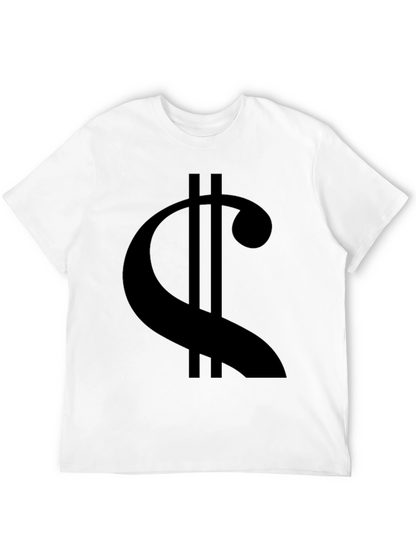 Statement Black Tee: Modern Dollar Sign Graphic