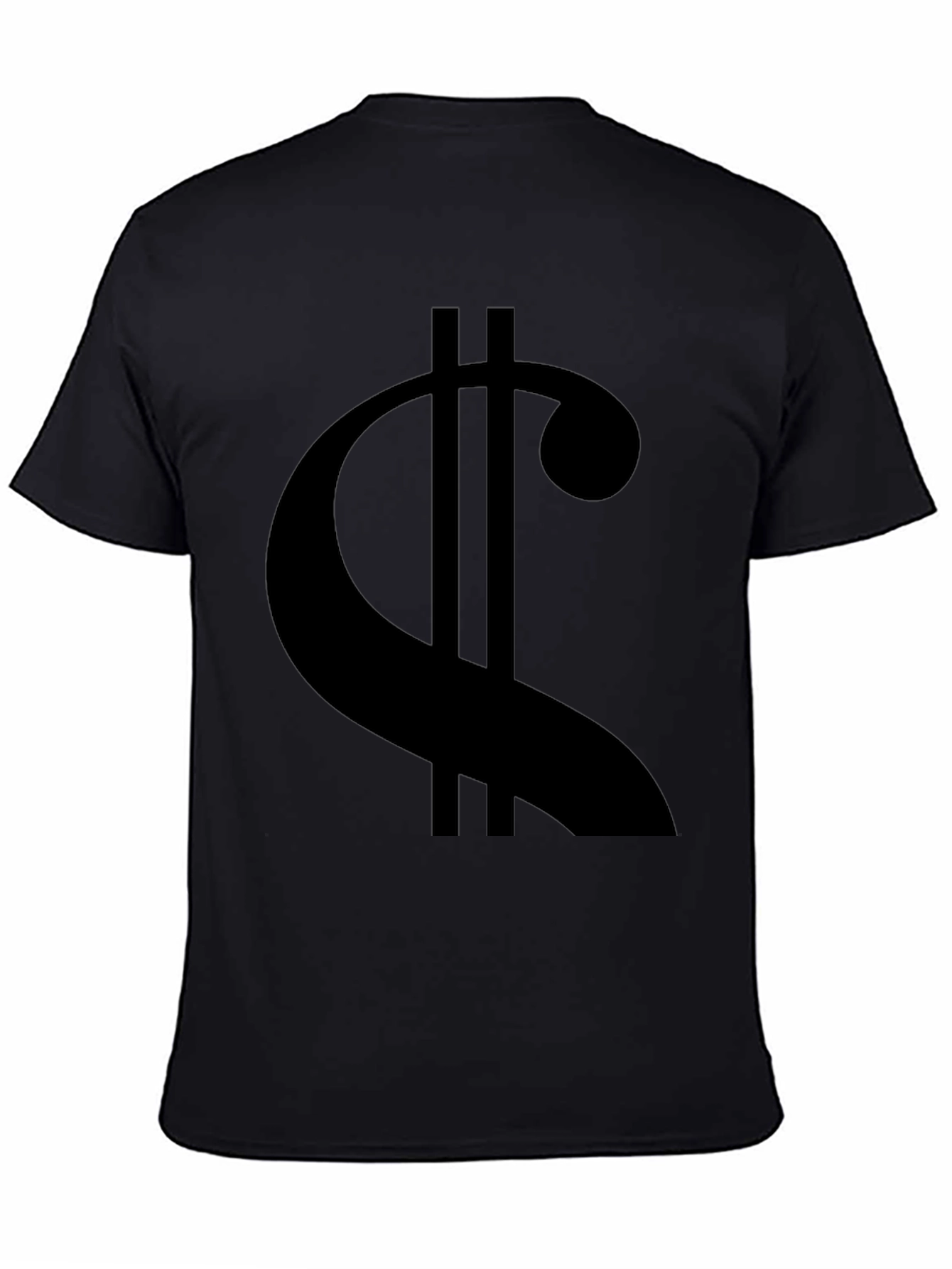 Statement Black Tee: Modern Dollar Sign Graphic