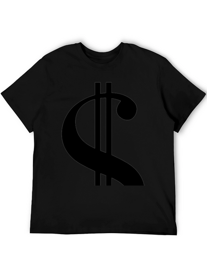 Statement Black Tee: Modern Dollar Sign Graphic