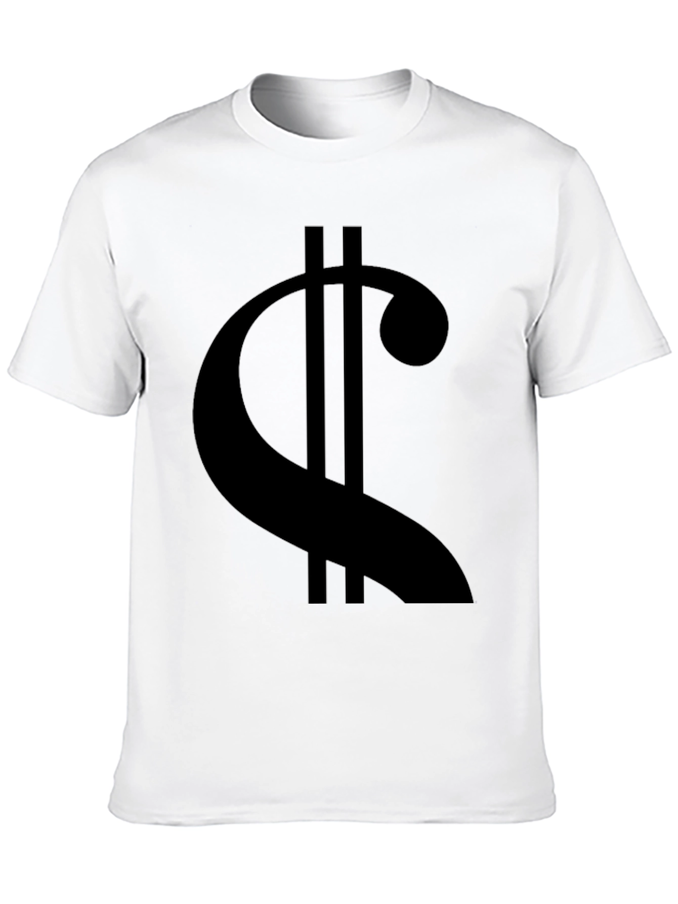 Statement Black Tee: Modern Dollar Sign Graphic