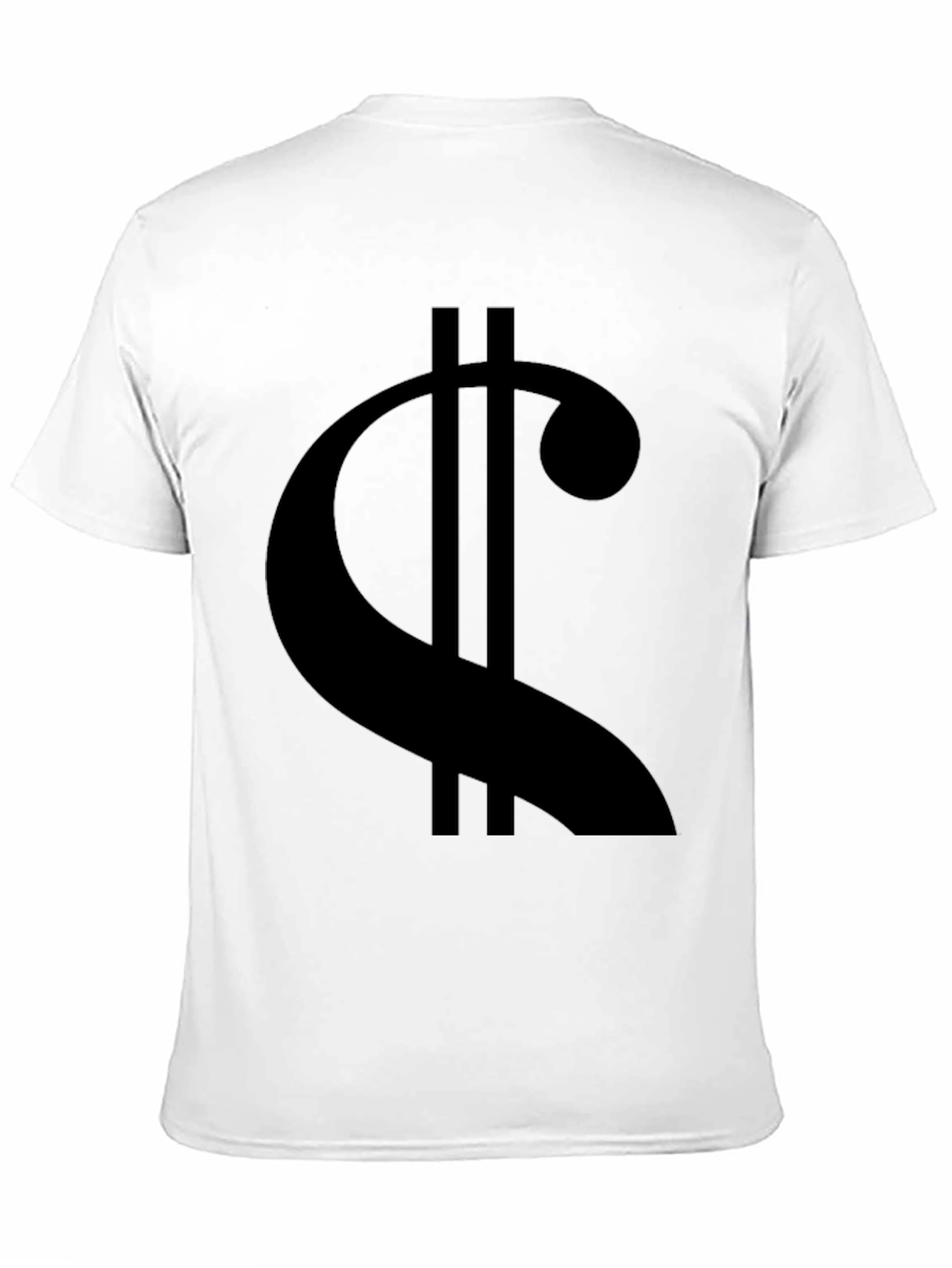 Statement Black Tee: Modern Dollar Sign Graphic