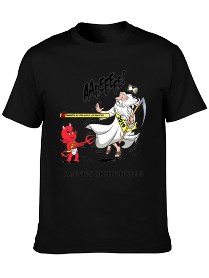 Anuus Horribilis T-Shirt: Cartoon Devil Confronts 2019 Time
