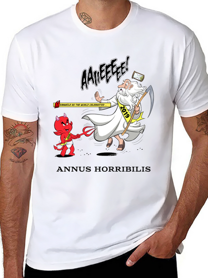 Anuus Horribilis T-Shirt: Cartoon Devil Confronts 2019 Time
