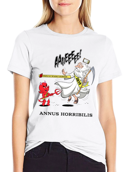 Anuus Horribilis T-Shirt: Cartoon Devil Confronts 2019 Time