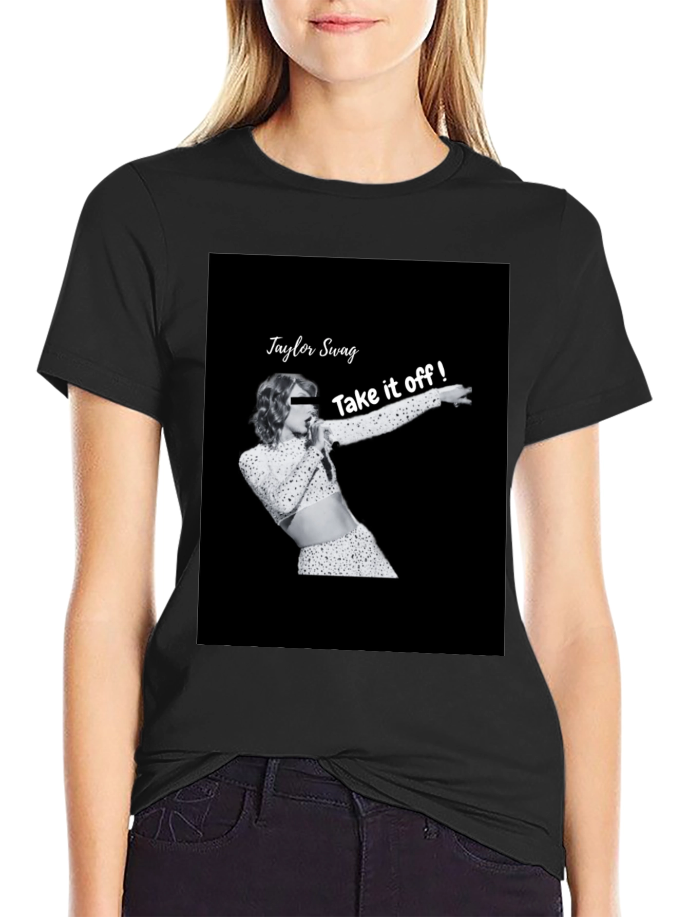Taylor Swag Take it off Black T-Shirt