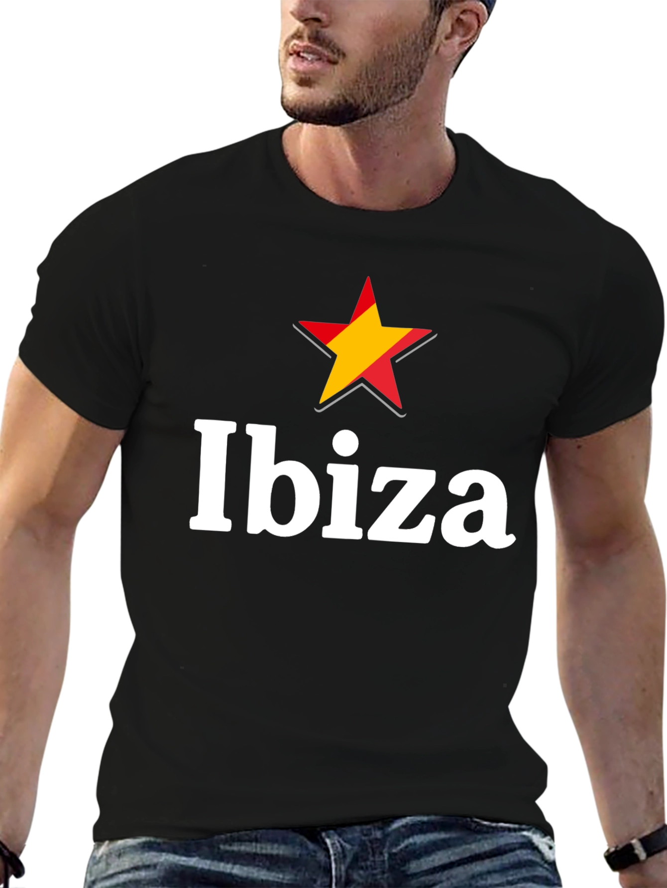 Ibiza Star Graphic Mens Black T-Shirt