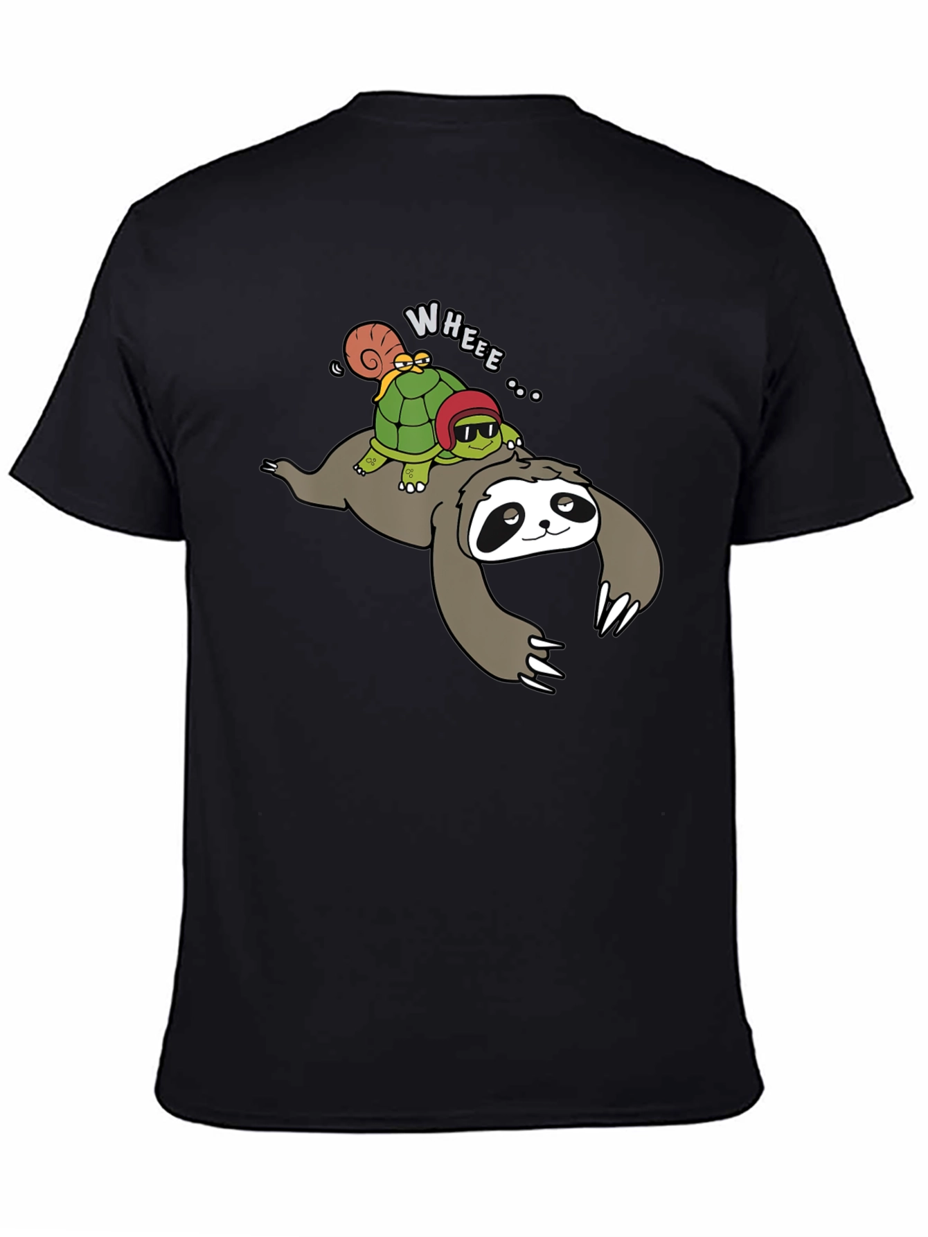 Sloth Turtle and Snail Cartoon Graphic Tee