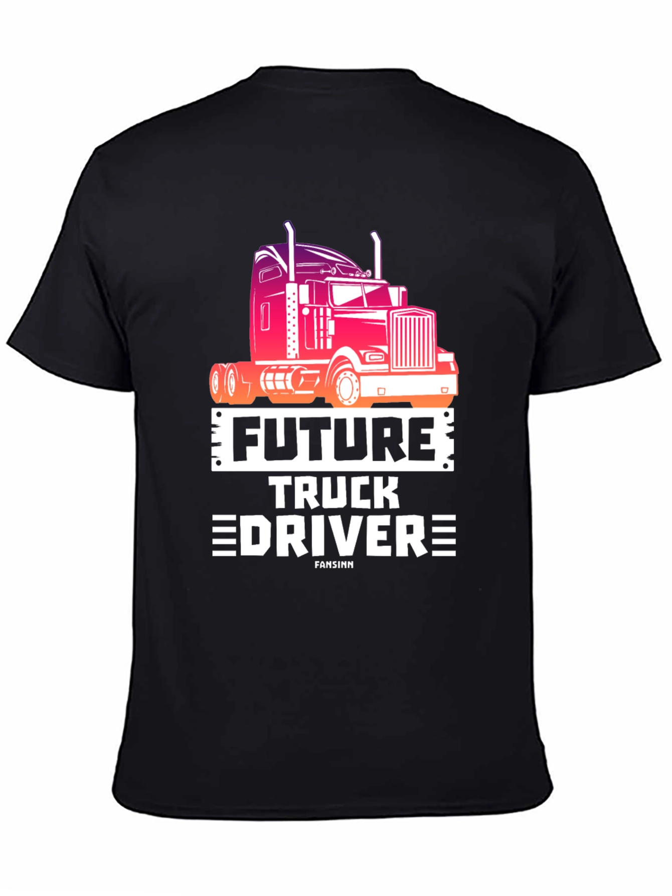 Future Truck Driver Black Graphic Tee