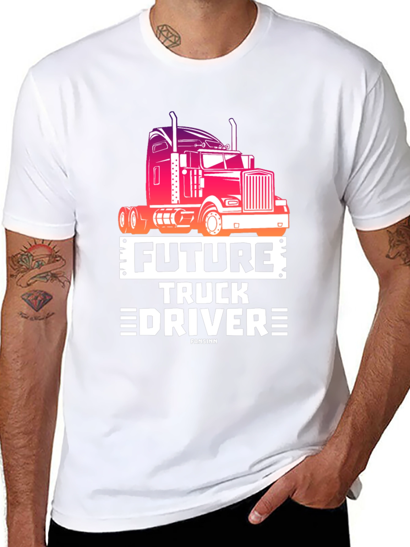 Future Truck Driver Black Graphic Tee