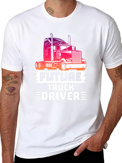 Future Truck Driver Black Graphic Tee