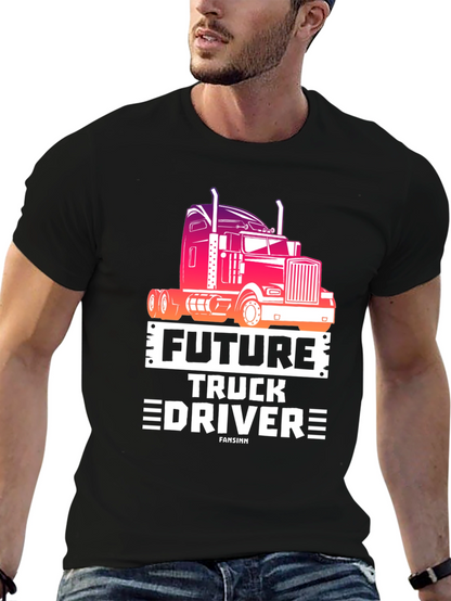 Future Truck Driver Black Graphic Tee