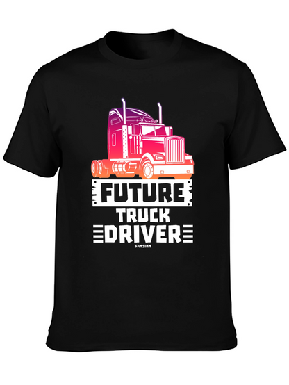 Future Truck Driver Black Graphic Tee