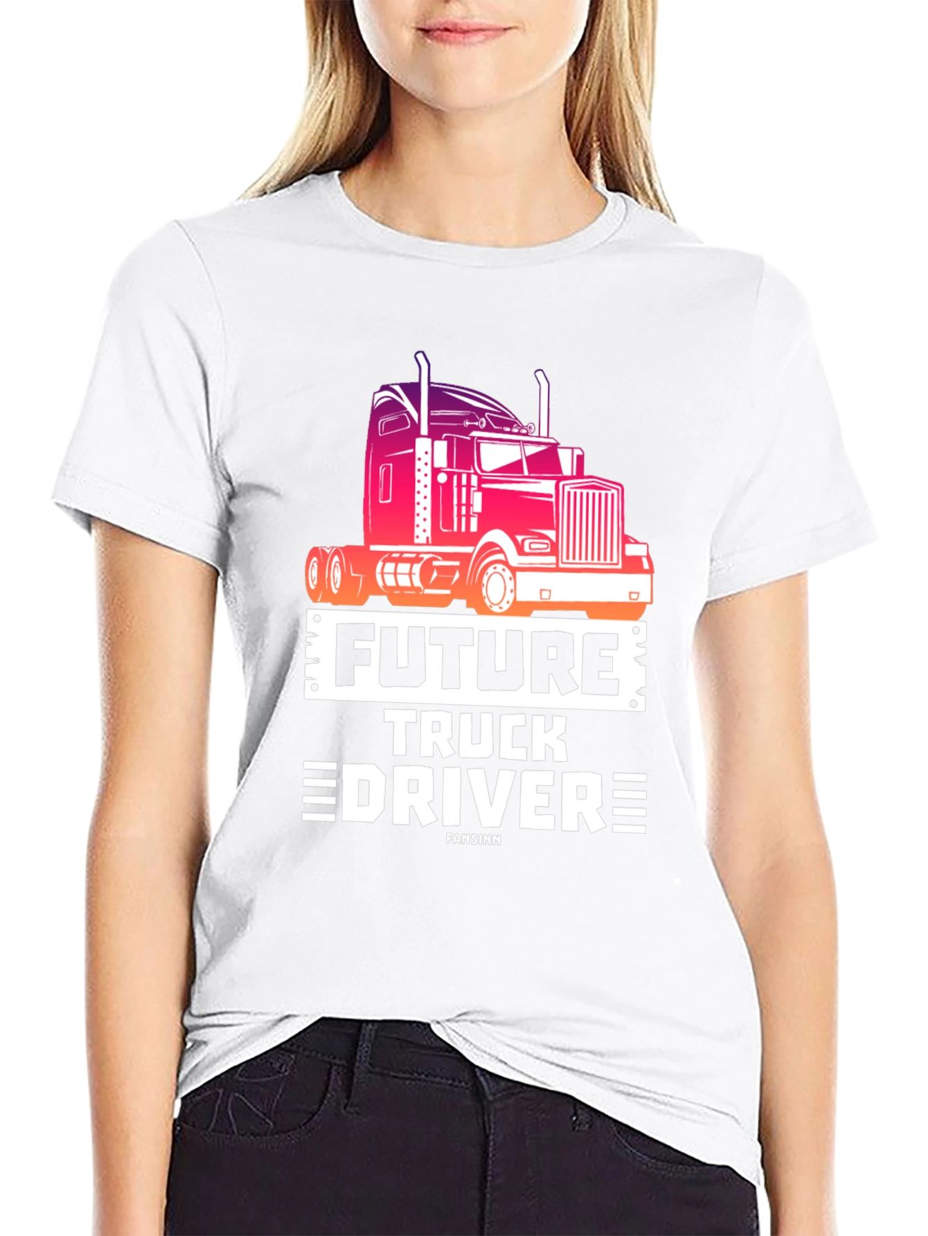 Future Truck Driver Black Graphic Tee