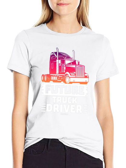 Future Truck Driver Black Graphic Tee