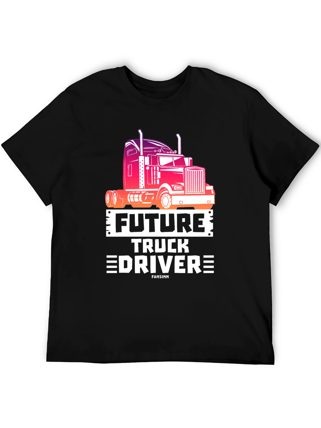 Future Truck Driver Black Graphic Tee