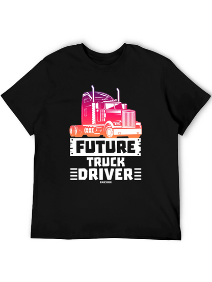Future Truck Driver Black Graphic Tee