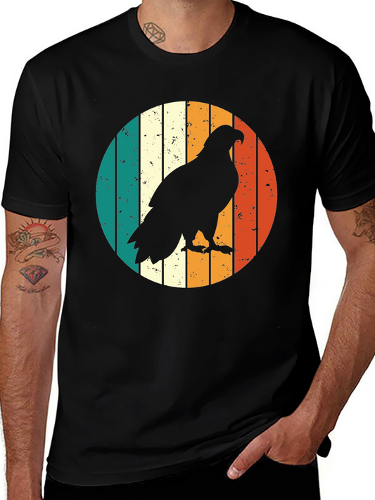 Retro Eagle Graphic Tee - Vintage Style Black T-Shirt