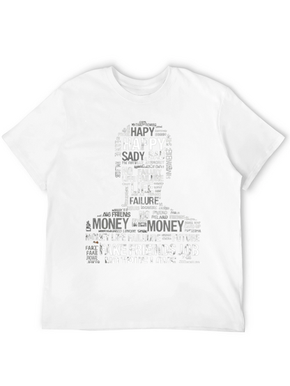 Word Art Graphic Print T-Shirt - Black