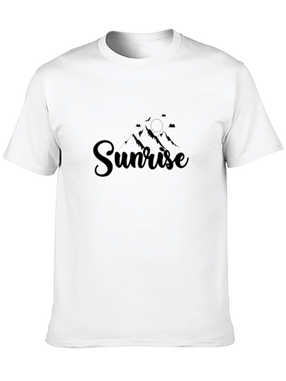 Sunrise Mountain Graphic Tee - Stylish Black T-Shirt