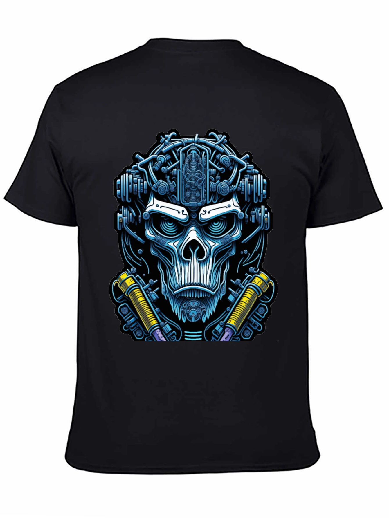 Cyberpunk Skull Graphic Tee - Edgy Techwear Fashion