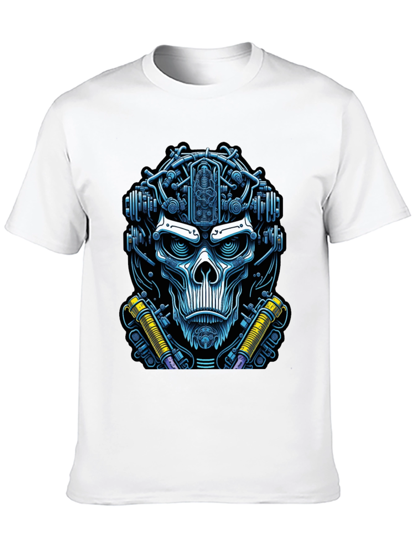 Cyberpunk Skull Graphic Tee - Edgy Techwear Fashion