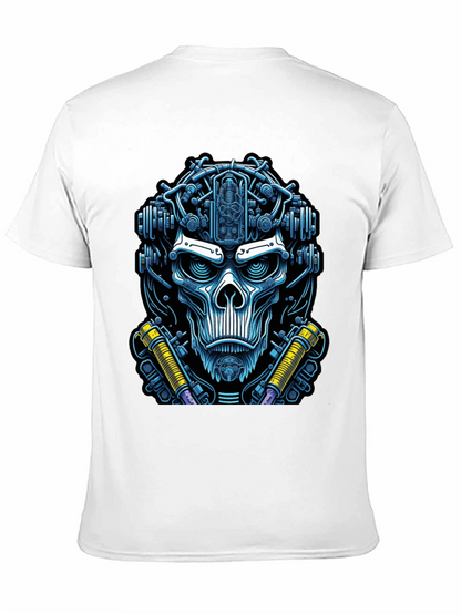 Cyberpunk Skull Graphic Tee - Edgy Techwear Fashion