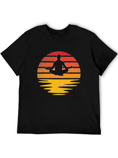 Zen Sunset Meditation T-Shirt - Relaxed Fit