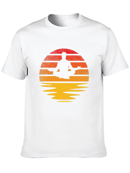 Zen Sunset Meditation T-Shirt - Relaxed Fit