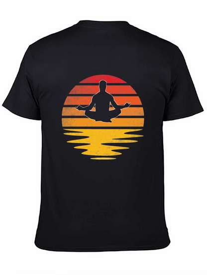 Zen Sunset Meditation T-Shirt - Relaxed Fit