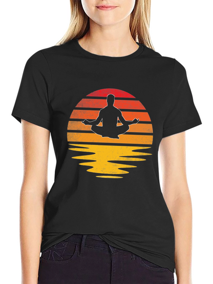 Zen Sunset Meditation T-Shirt - Relaxed Fit