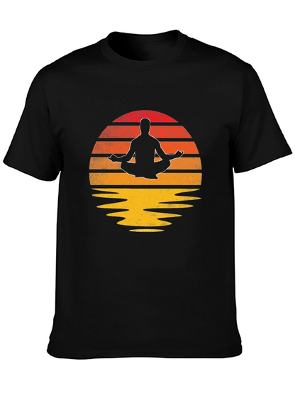 Zen Sunset Meditation T-Shirt - Relaxed Fit