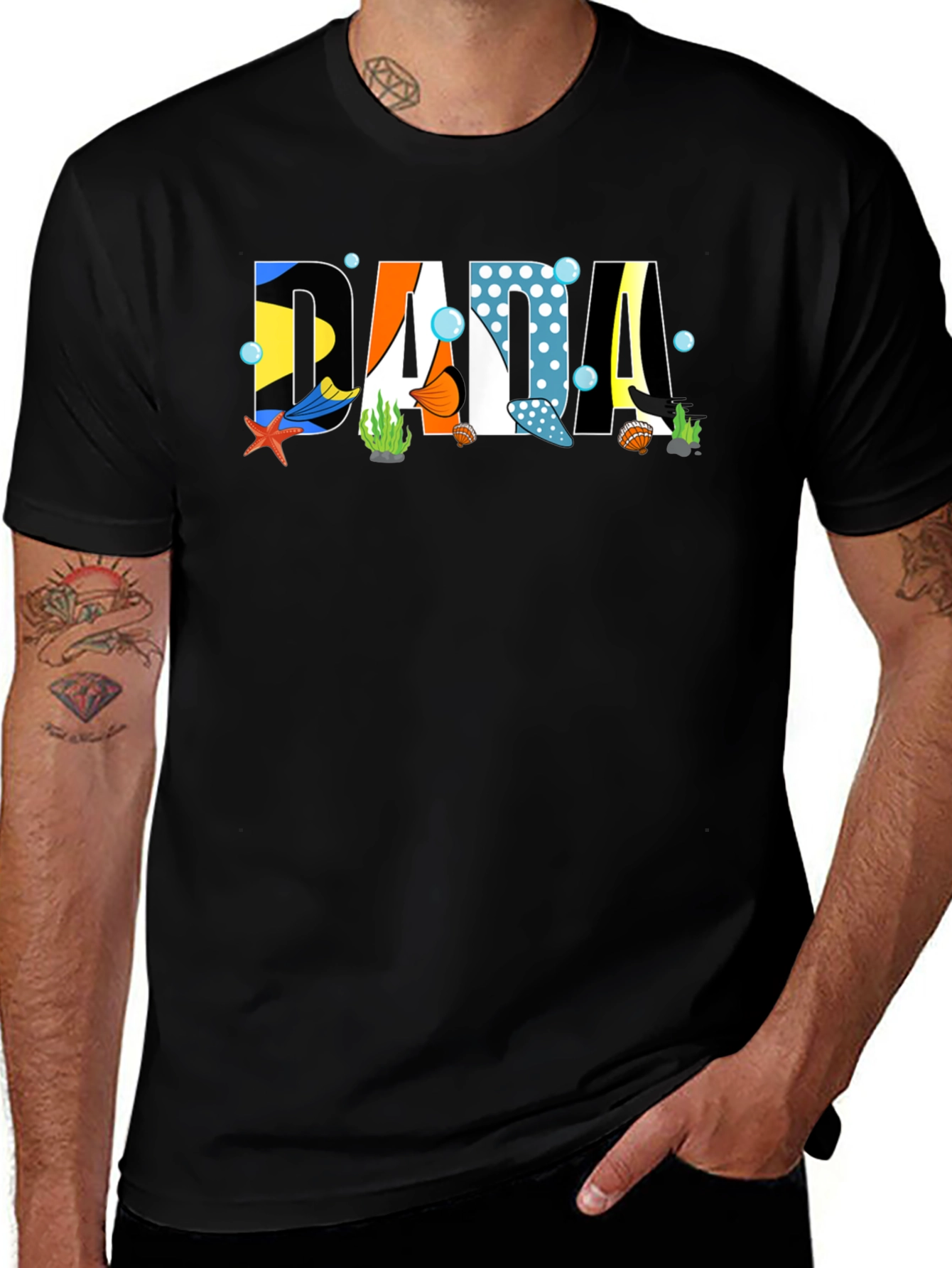 DADA Ocean Graphic Tee - Mens Black T-Shirt