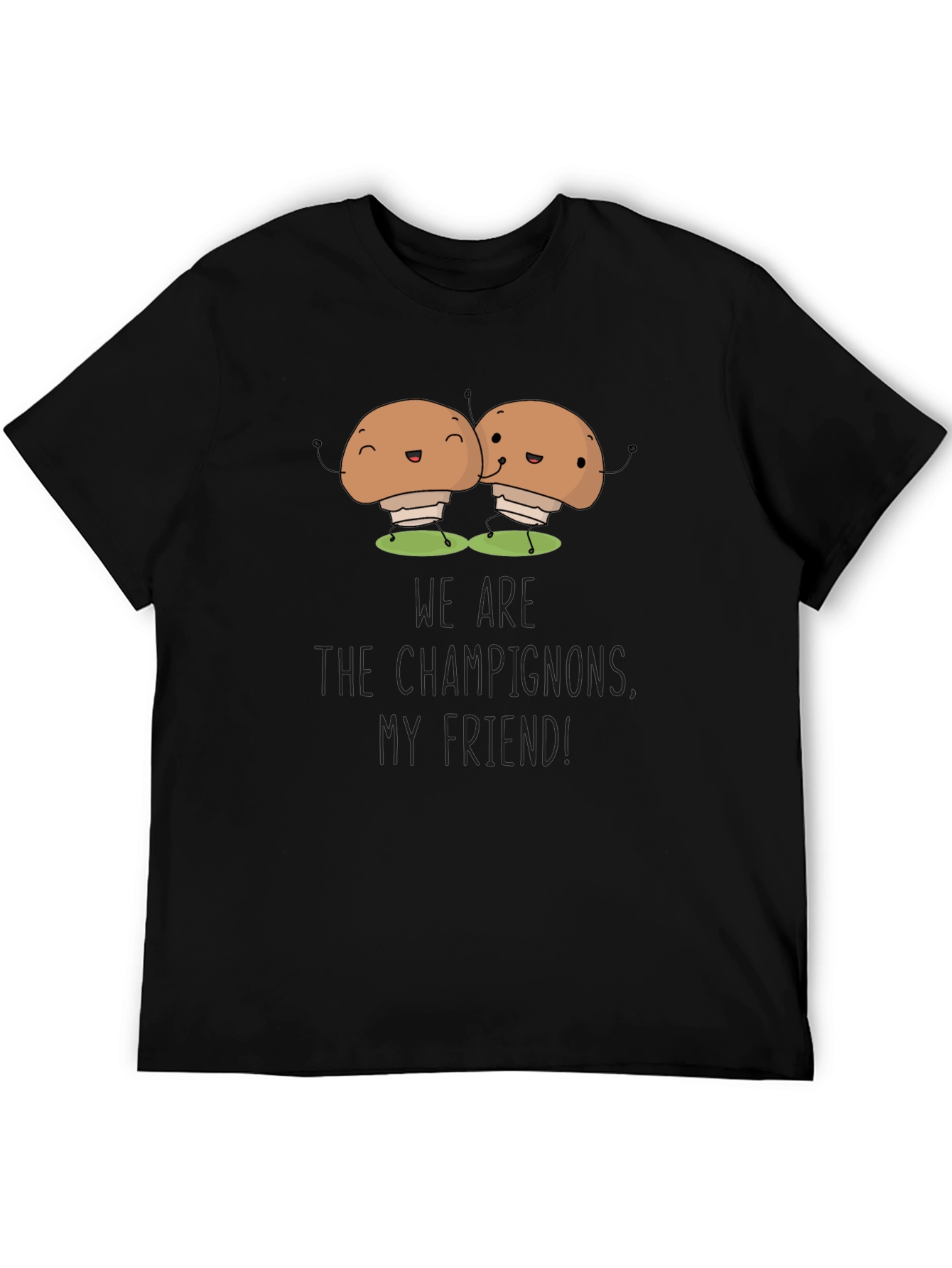 Mushroom Champs Black Tee - Comfy & Funny!