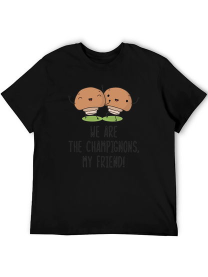 Mushroom Champs Black Tee - Comfy & Funny!