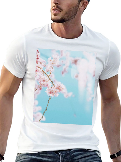 Cherry Blossom Print Black T-Shirt