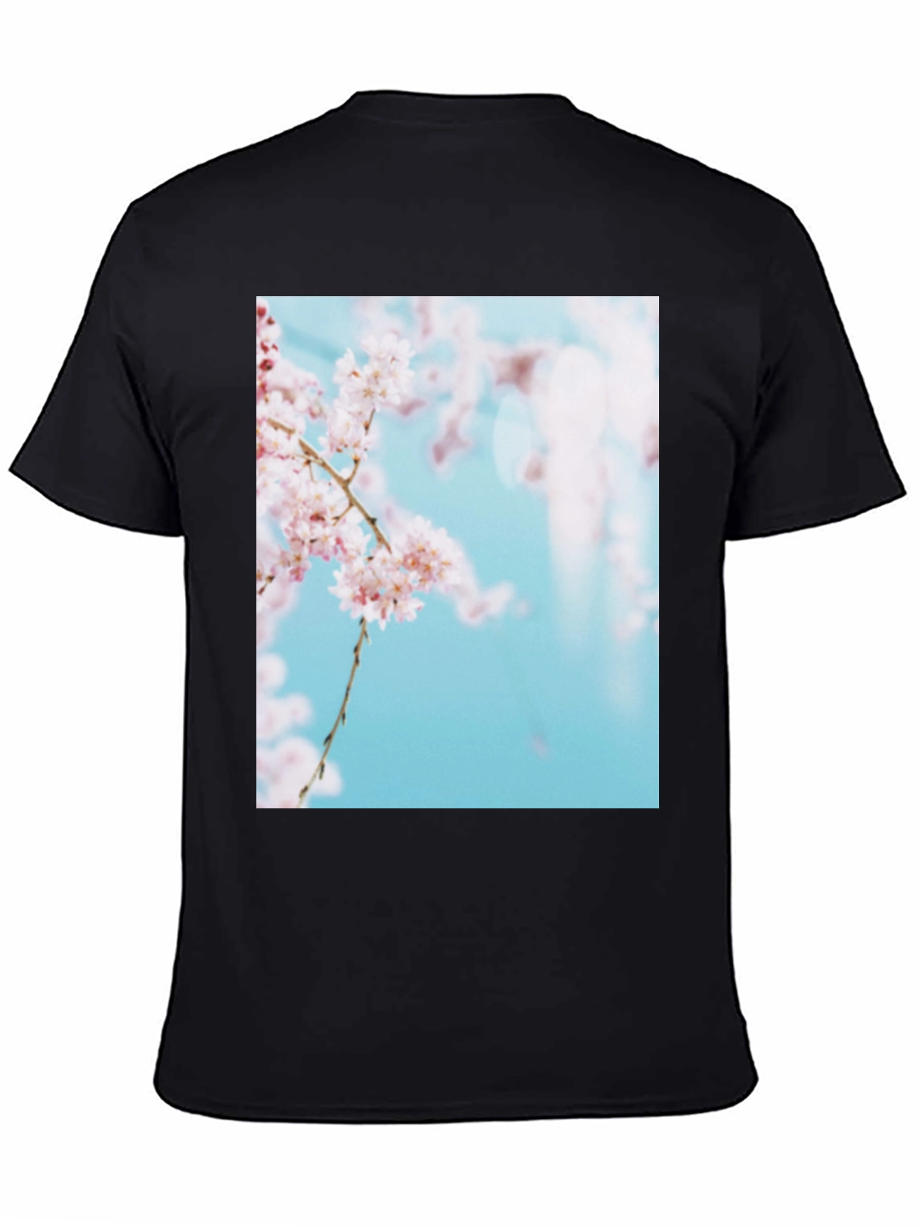 Cherry Blossom Print Black T-Shirt