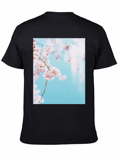 Cherry Blossom Print Black T-Shirt