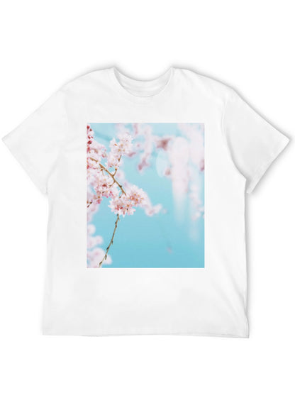 Cherry Blossom Print Black T-Shirt